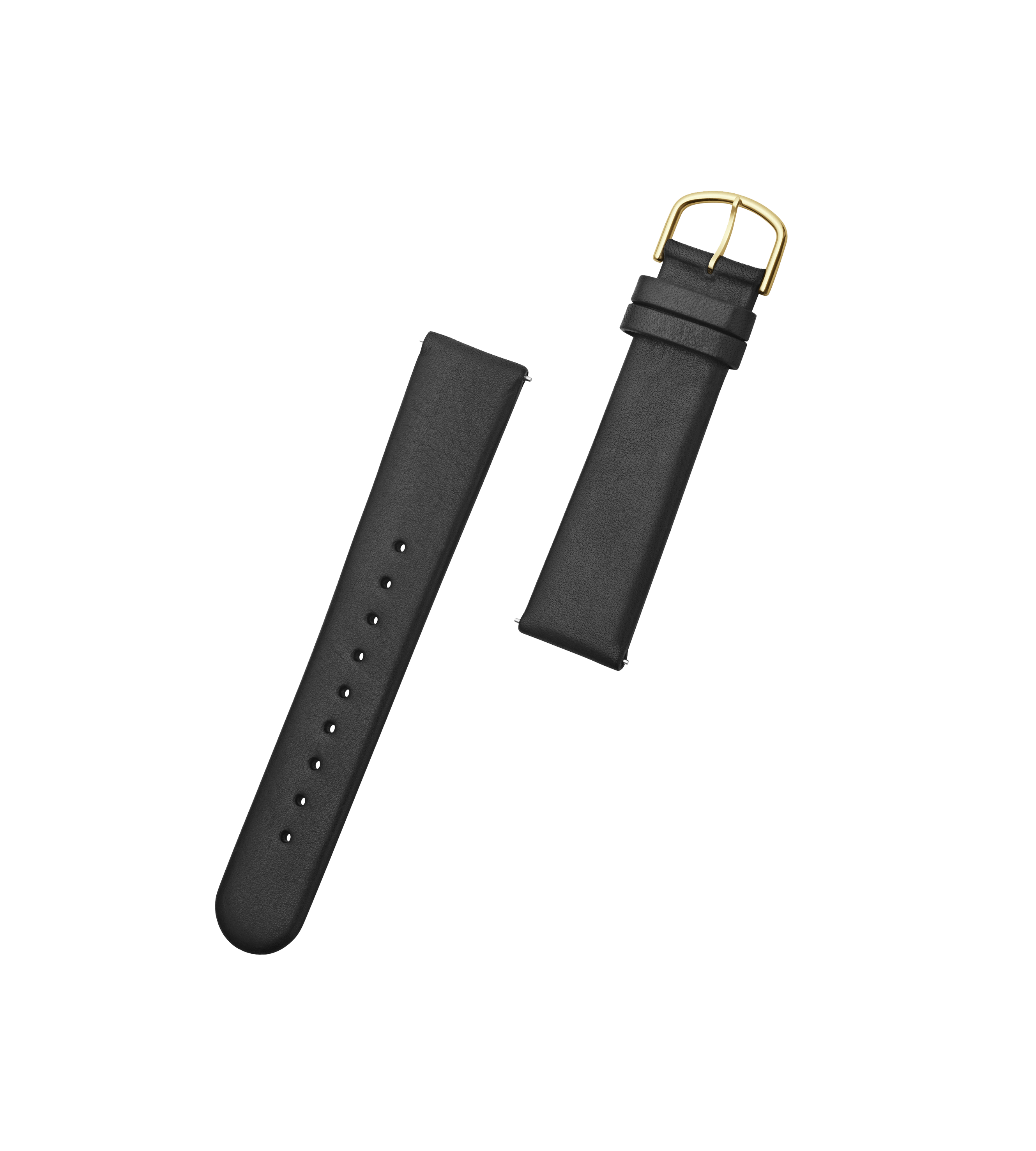 Copenhagen Gold Black leather watch strap